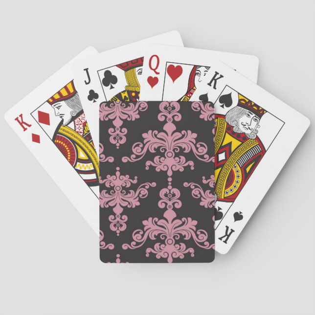 Jeu De Cartes Motif 5 de damassé (dos)