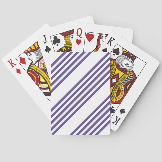 Jeu De Cartes Motif à cinq bandes Ultra violet et blanc (dos)