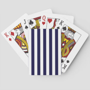 Jeu De Cartes Motif à rayures bleu et blanc de la marine classiq