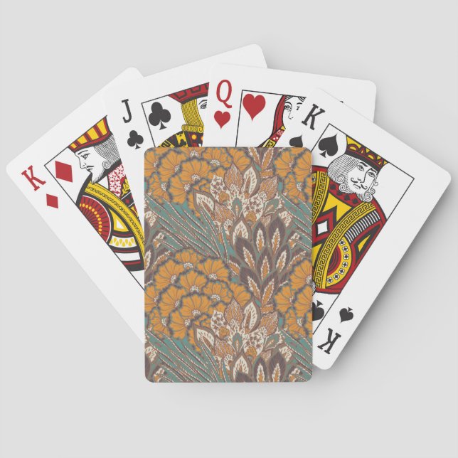 Jeu De Cartes Motif abstrait de plume de paon (dos)