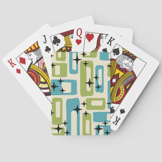 Jeu De Cartes Motif Abstrait moderne du milieu du siècle (dos)