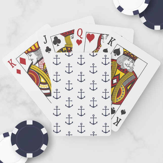 Jeu De Cartes Motif Ancre bleu marine (Créateur téléchargé)