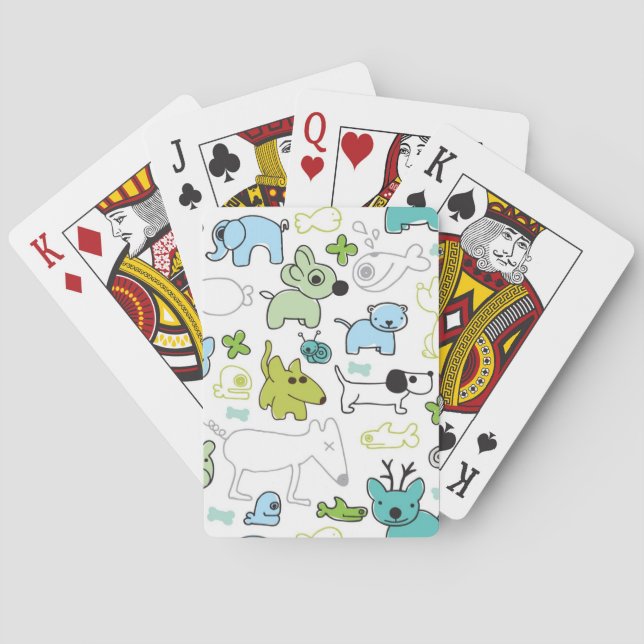 Jeu De Cartes motif animal d'arrière - plan d'enfants (dos)