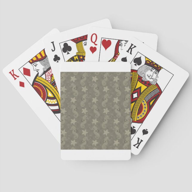 Jeu De Cartes Motif Antique Seahorse Et Starfish (dos)
