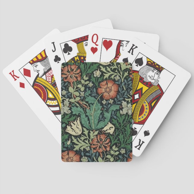 Jeu De Cartes Motif Art Nouveau floral de William Morris Compton (dos)