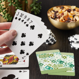 Jeu De Cartes Motif artistique de carrés verts blancs lumineux f