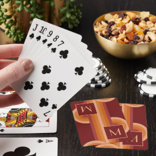 Jeu De Cartes Motif artistique de cercles orange vif rouge borde