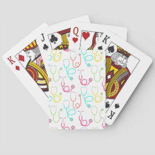 Jeu De Cartes Motif au néon de stéthoscope