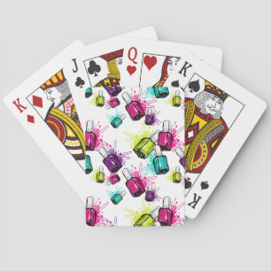Jeu De Cartes Motif au néon de vernis à ongles