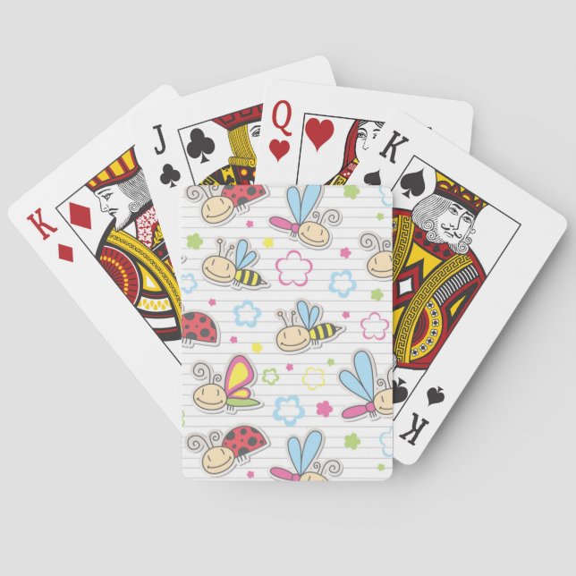 Jeu De Cartes motif avec des insectes (dos)