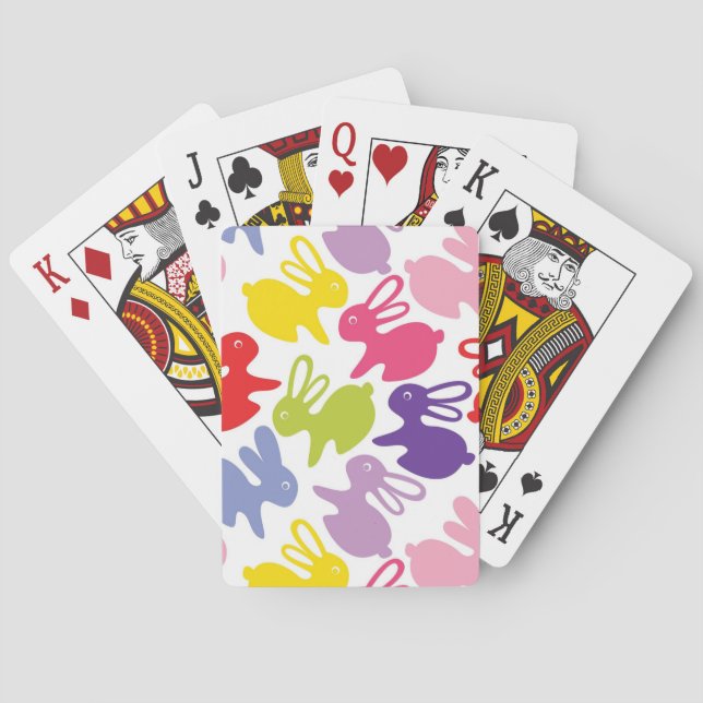 Jeu De Cartes motif avec des lapins de Pâques (dos)