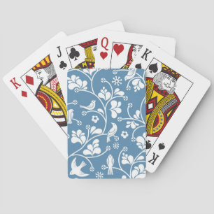 Jeu De Cartes motif avec les oiseaux et l'ornement de plantes