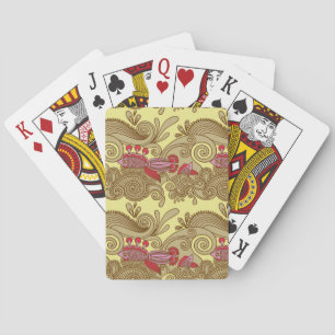 Jeu De Cartes Motif avec les poissons et la vague