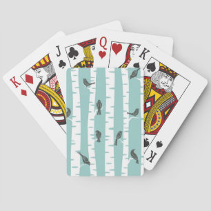 Jeu De Cartes Motif avec oiseaux et arbres
