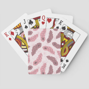 Jeu De Cartes motif avec plumes de paon