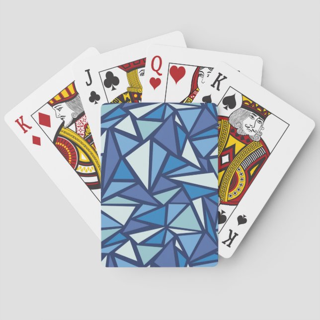 Jeu De Cartes Motif bleu abstrait de Crsytal de glace (dos)