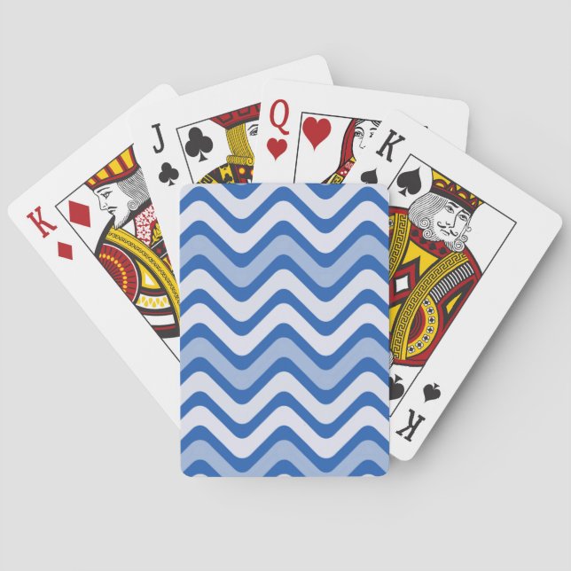Jeu De Cartes Motif bleu ondulé (dos)
