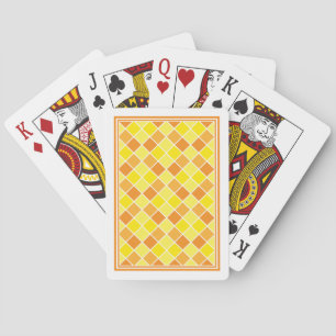 Jeu De Cartes Motif Carré rétro moderne Jaune Orange Checkers