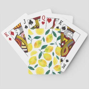 Jeu De Cartes Motif citron jaune aquarelle