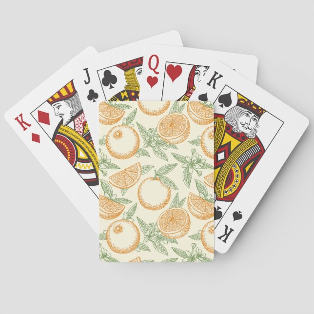 Jeu De Cartes Motif classique aux fruits orange (dos)