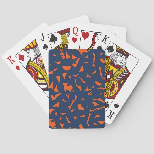 Jeu De Cartes Motif confetti Terrazzo tendance - Bleu marine et  (dos)