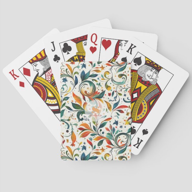 Jeu De Cartes Motif couleur Paisley d'inspiration vintage (dos)