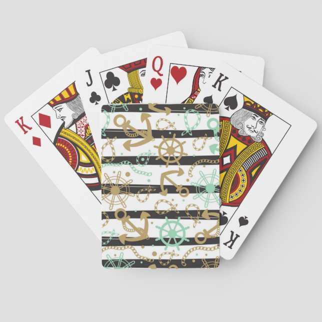 Jeu De Cartes Motif d'ancre flottante (dos)