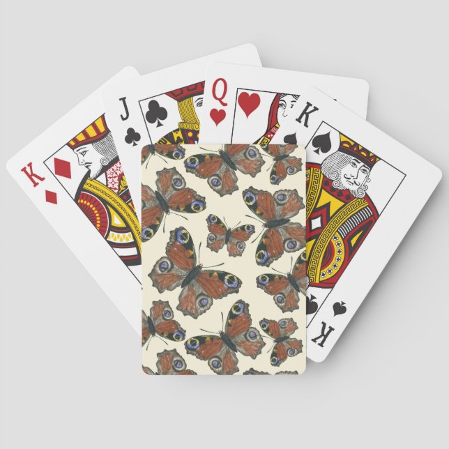 Jeu De Cartes Motif d'aquarelle papillons (dos)