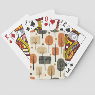 Jeu De Cartes Motif d'arbre moderne du milieu du siècle