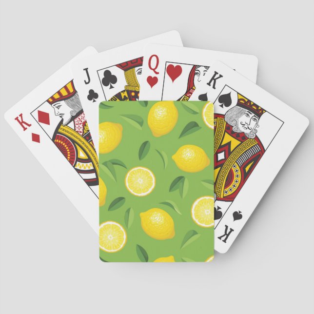 Jeu De Cartes Motif d'arrière - plan de citrons (dos)