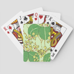 Jeu De Cartes Motif d'art botanique floral de la feuille japonai