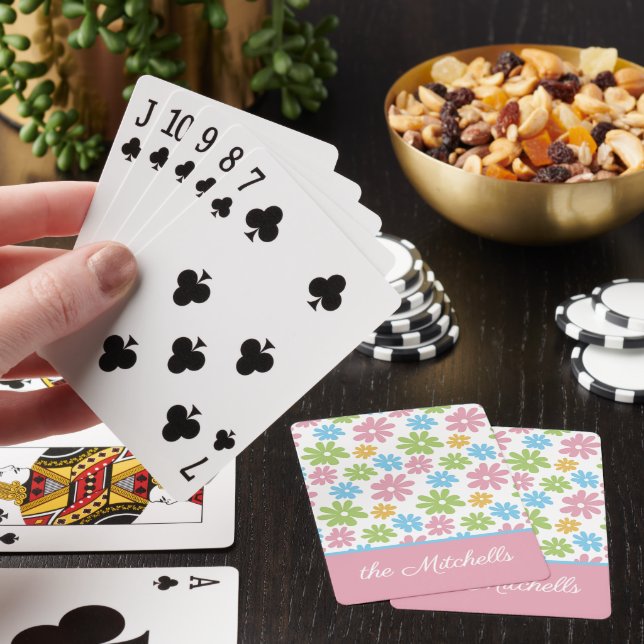 Jeu De Cartes Motif d'art de la chaux rose d'été (In Situ)