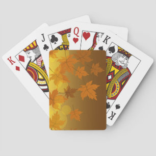Jeu De Cartes Motif d'automne avec feuilles d'érable en chute et