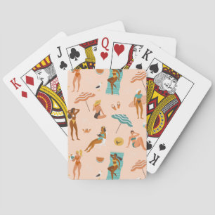 Jeu De Cartes Motif de bains de soleil de plage