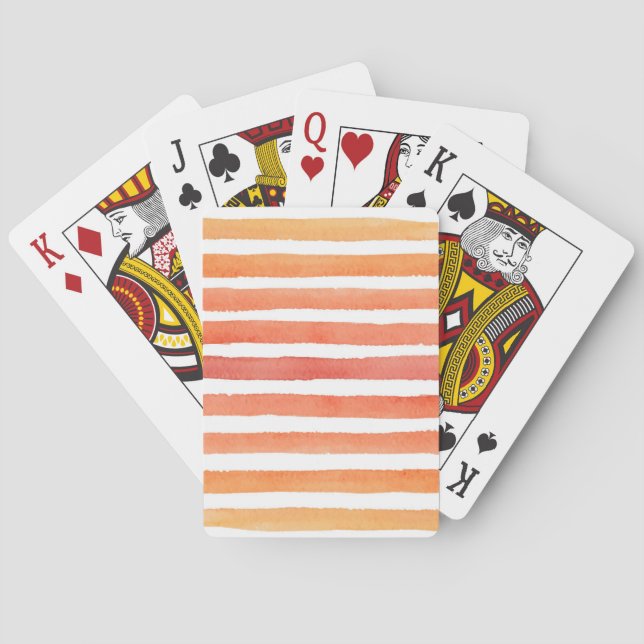 Jeu De Cartes Motif de bande d'aquarelle solaire (dos)