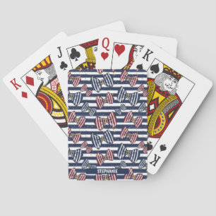 Jeu De Cartes Motif de bandes de ruban patriotique
