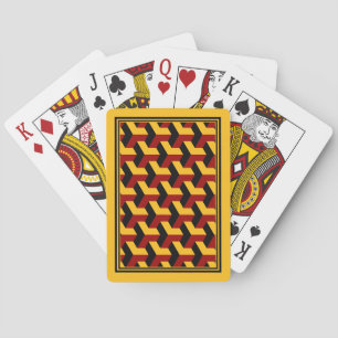 Jeu De Cartes Motif de bloc géométrique de Barcelone rouge rouge