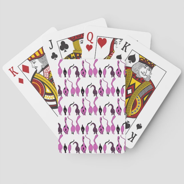 Jeu De Cartes Motif de boutons de chats violets (dos)
