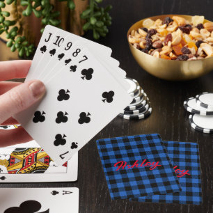 Jeu De Cartes Motif de Buffalo À damiers noir Personnaliser