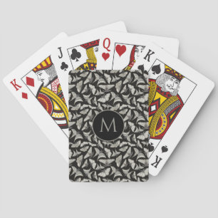 Jeu De Cartes Motif de bug de papillon de teigne noir beige mono