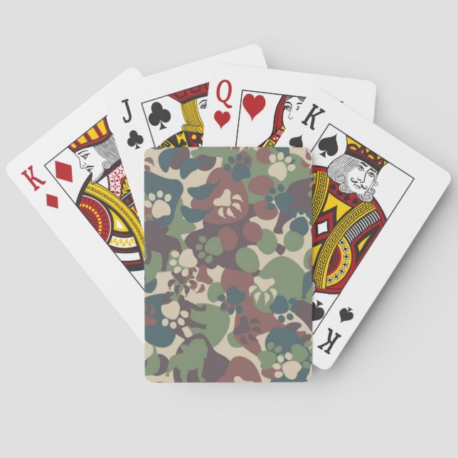 Jeu De Cartes Motif de camouflage de chien (dos)