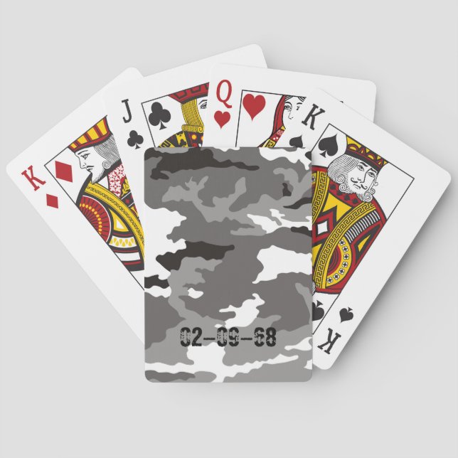 Jeu De Cartes Motif de camouflage gris (dos)