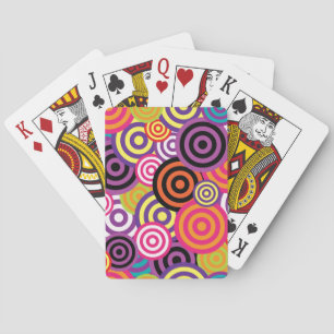 Jeu De Cartes Motif de cercle psychédélique Abstrait amusant