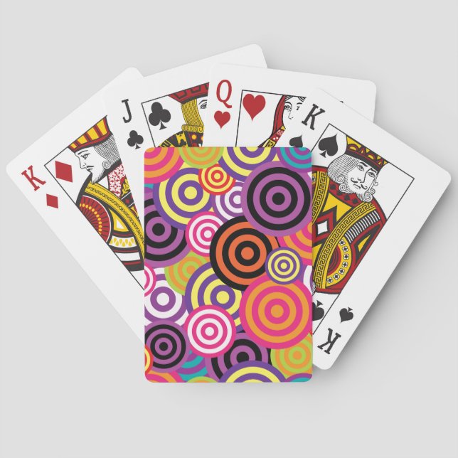 Jeu De Cartes Motif de cercle psychédélique Abstrait amusant (dos)