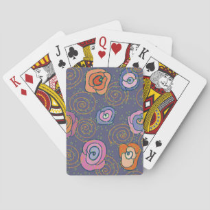 Jeu De Cartes motif de champ rose Abstrait