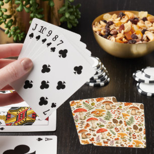 Jeu De Cartes Motif de champignon automnal à l'aquarelle