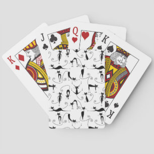 Jeu De Cartes Motif de chat noir élancé fantaisiste