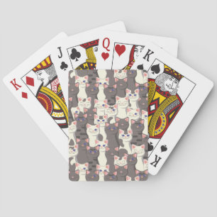 Jeu De Cartes Motif de chats blancs et gris