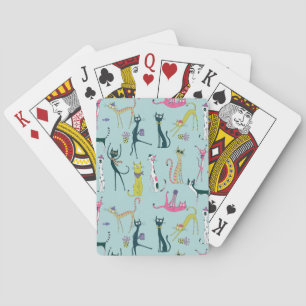 Jeu De Cartes Motif de chats fantaisistes colorés amusants