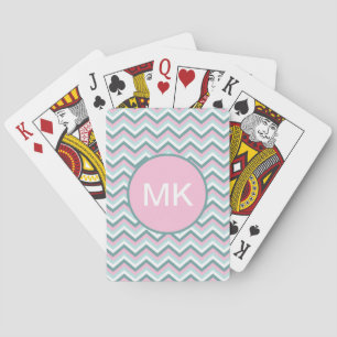 Jeu De Cartes Motif de Chevron de brume d'océan